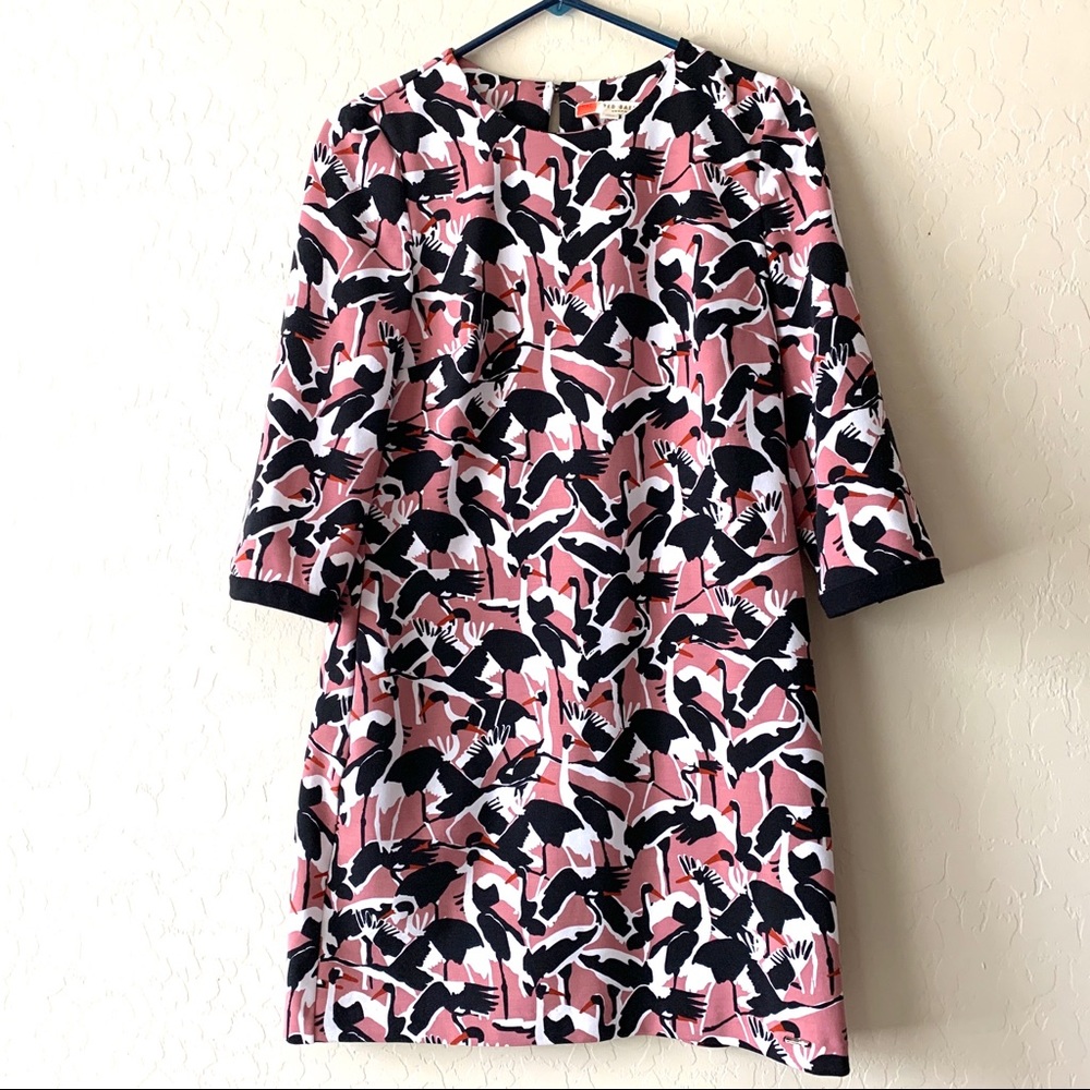 TED BAKER crane print jersey shift dress